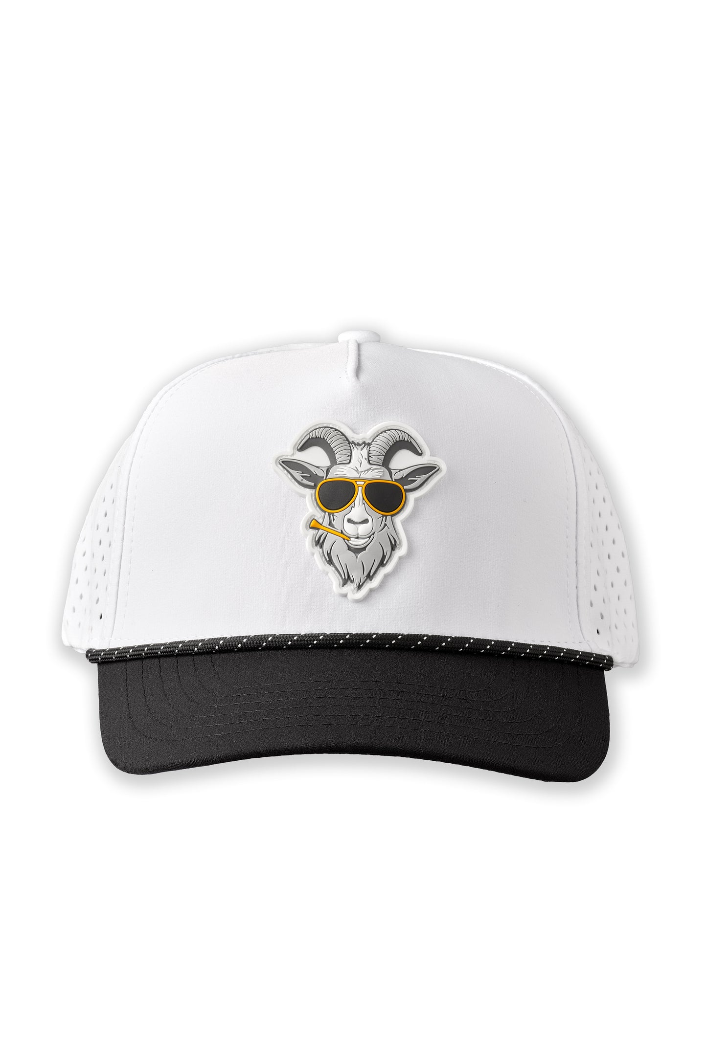 Doozie Golf Rope Hat - White/Black Performance Golf Hat