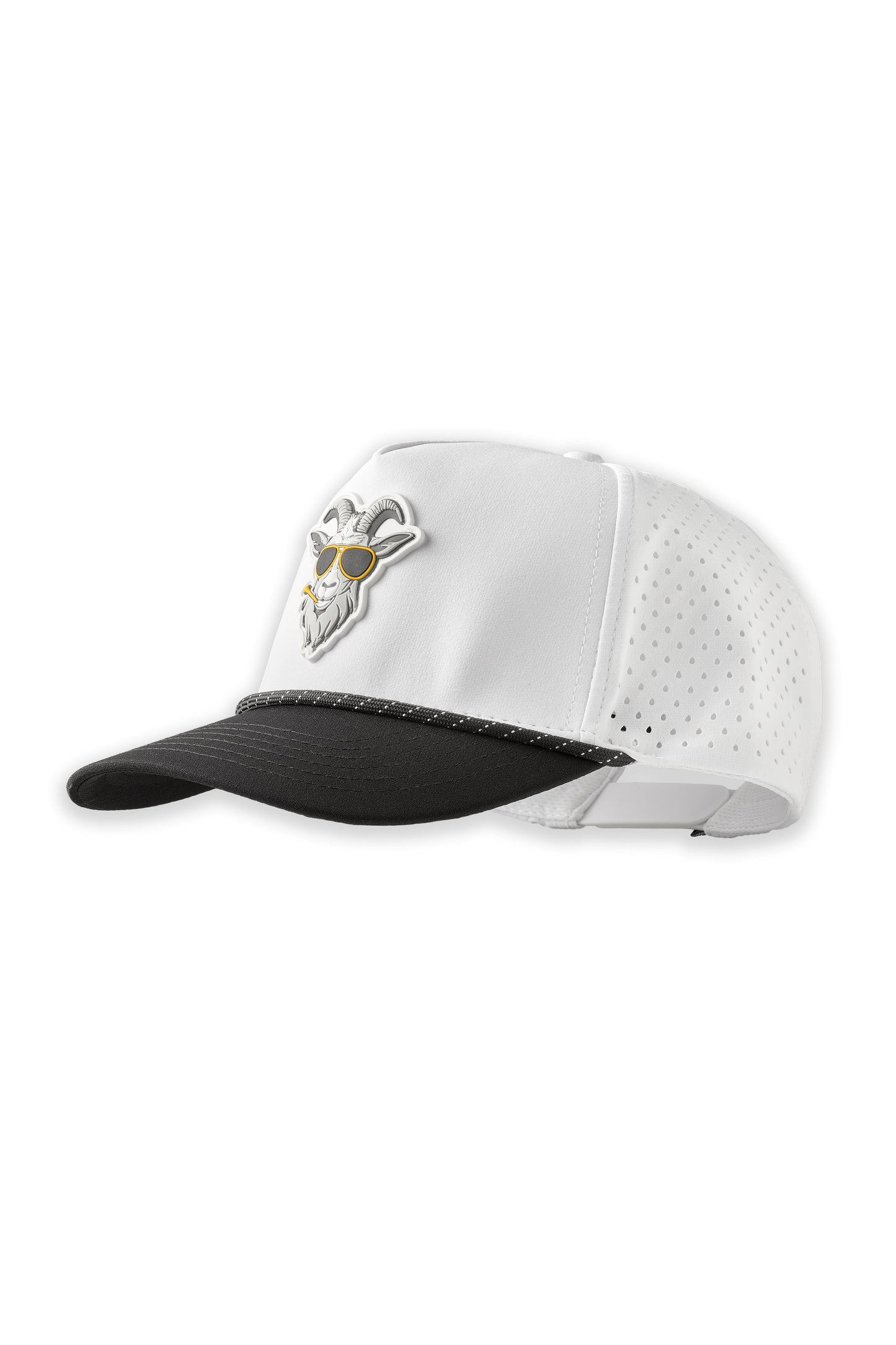 Doozie Golf Rope Hat - White/Black Performance Golf Hat